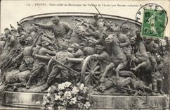 Troyes CPA High relief of the Monument of the children Paddle To overcome it or die! by Alfred Boucher