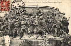 Troyes CPA High relief of the Monument of the children Paddle To overcome it or die! by Alfred Boucher