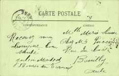 TRoyes CPA Train station and the monument of the children of the Paddle