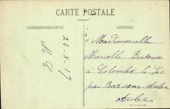 TRoyes CPA Train station and the monument of the children of the Paddle