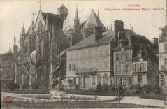 TRoyes CPA Public garden of the prefecture Church St Urbain