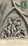 TRoyes CPA Eglise St Urbain Tympan of the principal door last Judgment demons involving of reject