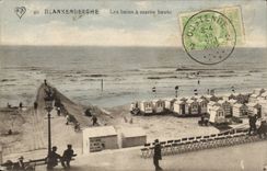 Belgie Belgium CPA Blankenberghe the baths has high tide
