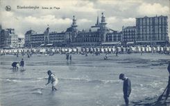 Belgie Belgium CPA Blankenberghe Scene of beach