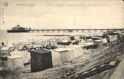 Belgie Belgium CPA Blankenberghe a sight of Pier bathing huts