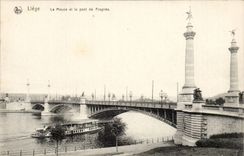 Belgie Belgium CPA Liege the Meuse and the bridge of Fragnee