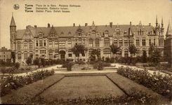 Belgie Belgium CPA Ypres Places Gothic Maisons station