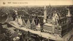 CPA Belgium Ghent Panorama of the quay to Grasses