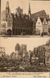 CPA Belgium Ypres Nieuwerck before and after the bombardment