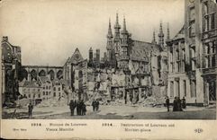 CPA Belgium Ruins of Leuwen Old market