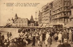 CPA Belgium Ostend Seen of the dam towards Kursaal