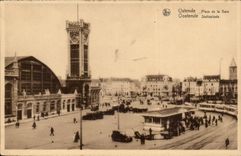 CPA Belgium Ostend Places station