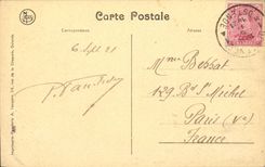 CPA Belgium Ostend the dam and the hotel majestic De luxe hotel Hotel