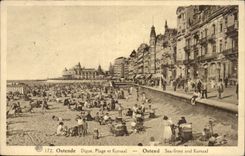 CPA Belgium Ostend Dams beach and kursaal