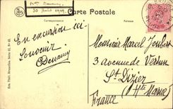 CPA Belgium Ostend View of the beach towards the De luxe hotel