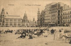 CPA Belgium Ostend the beach and the kursaal