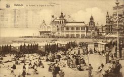 CPA Belgium Ostend Kursaal the dam and the beach