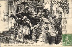 CPA Belgium Brussels the pulpit of the church Sainte Gudule (detail)