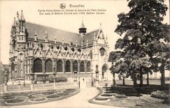 CPA Belgium Brussels Church Notre Dame of Fine sand and public garden of the small Fine sand