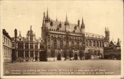 CPA Belgium Bruges district court the town hall and the basilica of St Blood