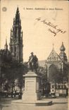 CPA Belgien Antwerpen Kathedrale und Statue Rubens