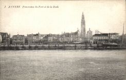 Belgien - Belgien - Belgien - Antwerpen - Antwerpen - Panorama des Hafens und der Strassen - CPA