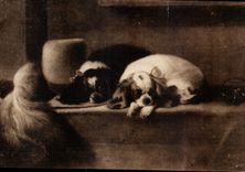 Grande Bretagne Great BRitain CPA Spaniels of King Charles Breed (National Gallery) Sir Edwin Landseer (chien dog)