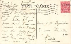 CPA Charles James Will it rain ? (folklore femme chicken poule)