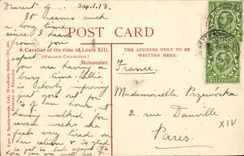 Das Vereinigte Konigreich Grossbritannien CPA hat weg vom Reiten der Zeit weg von Louis XIII (Wallace-Ansammlung) Meissonier (Musketier)