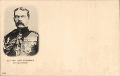 The United Kingdom Great britain CPA general Major Kitchener off Karthoum (Sudan Sudan militaria)