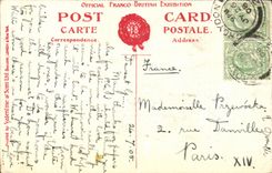 The United Kingdom Great BRitain CPA Tower off applied arts de luxe hotel Free British exhibition 1908