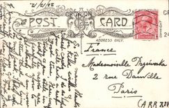 The United Kingdom Great BRitain CPA Fantasy Christmas greetings pink flowers