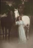 The United Kingdom Great BRitain CPA Fantasy Fantasy Woman and horses (horses horse)