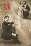 Fantaisie - Couple - Les Reves - CPA 