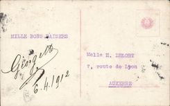 Fantasy - Woman - Merry Pacques - Woman with sweet spalling hammer sitting beside easter eggs - CPA