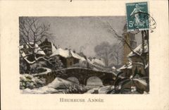 Fantaisie - Heureuse Annee - Village sous Neige - - CPA 