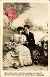 Fantaisie - Couple - Sur votre nuque blanche heureux est le baiser Qu'une levre amoureuse - CPA 
