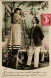 Fantaisie - Couple - Cerise - Je vous avec vous cueiller quelque cerise - CPA 