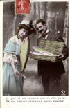 Fantaisie - Couple ( Le Jour ou les poissons sauront enfin parler de nos coeurs - peche - CPA -