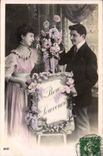 Fantaisie - Couple - Bon Souvenir - CPA -