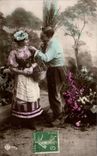 Fantaisie - Couple - Un Petit Flirt CPA 