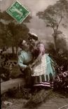 Fantaisie - Couple - Un Petit Flirt CPA 