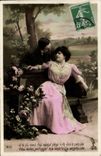 Fantaisie - Couple - J'ai su dans vos beaux yeux lire votre pansee CPA 