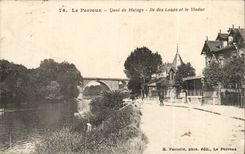 Perreux CPA Quay of Towing Island of the wolves and the viaduct