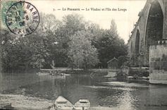 Perreux CPA the viaduct and the island with the wolves