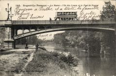 Nogent on the Marne CPA the Marne the island with the wolves and the bridge of Nogent