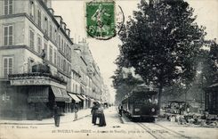 Neuilly sur Seine CPA Avenue de Neuilly prise de la rue de l'Eglise (tramway) TOP