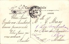 CPA I arrive has Asnieres and to you sends the hello (train)