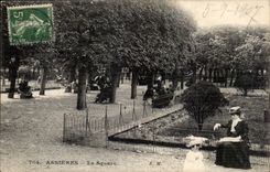 Asnieres CPA the public garden