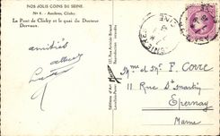 CPA die Brucke von Clichy und das Kai von Doctor Dervaux